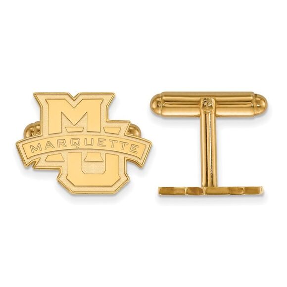 14k Gold Plated Silver Marquette University Cuff Links - Picture 1 of 3